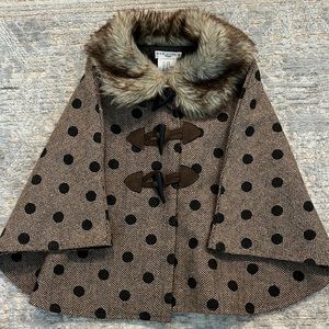 Max studio poncho with fur